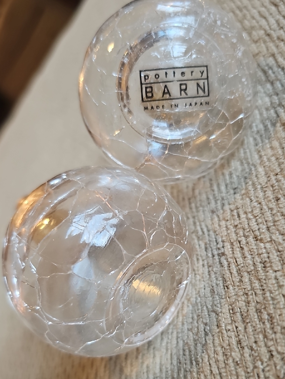 Pottery Barn Salt & Pepper Shakers With Crackled Glass Details - Picture 3 of 6